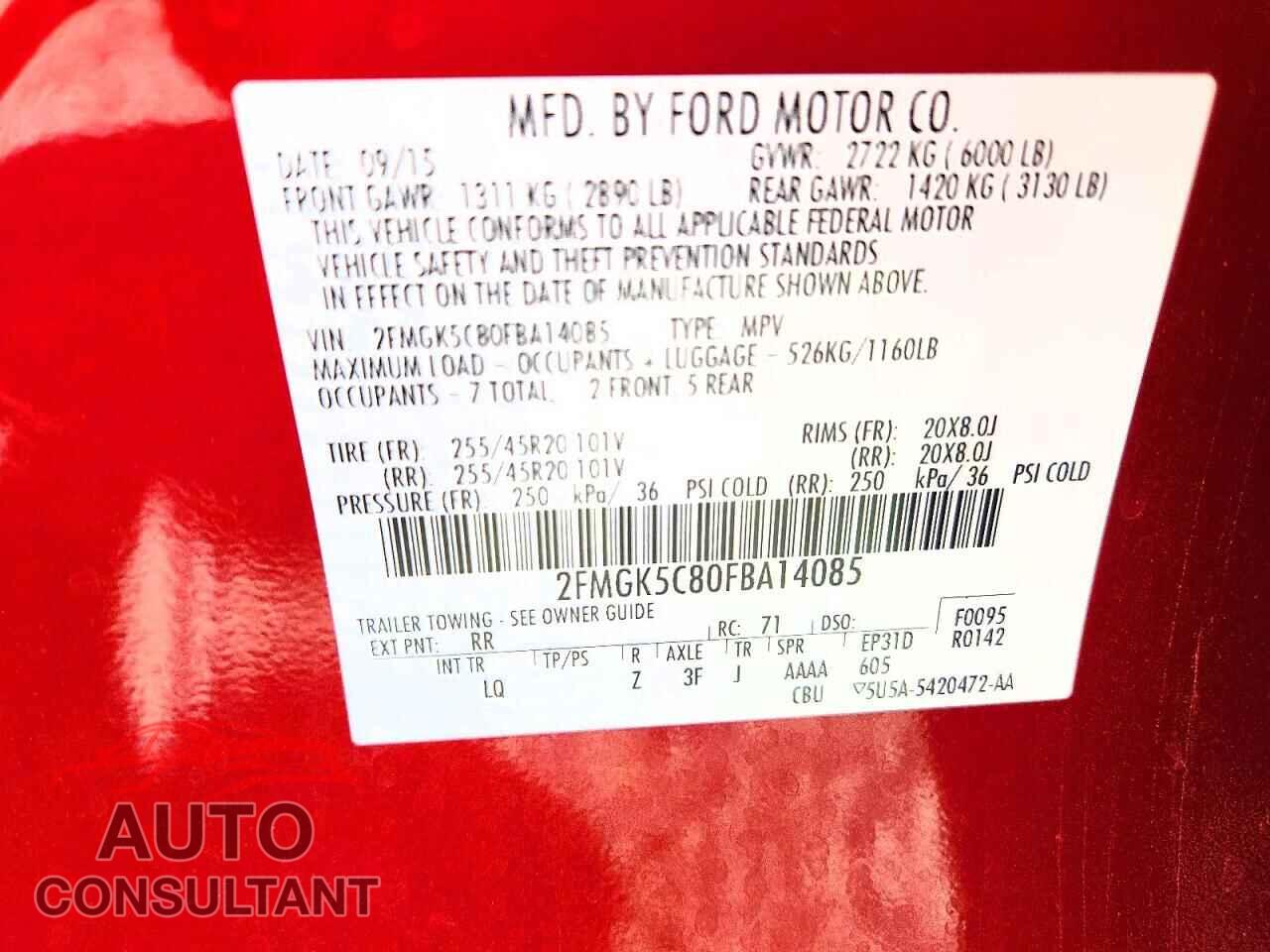 FORD FLEX 2015 - 2FMGK5C80FBA14085