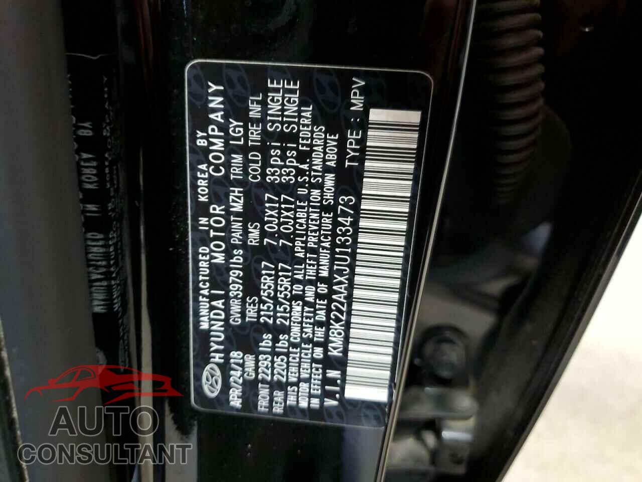 HYUNDAI KONA 2018 - KM8K22AAXJU133473
