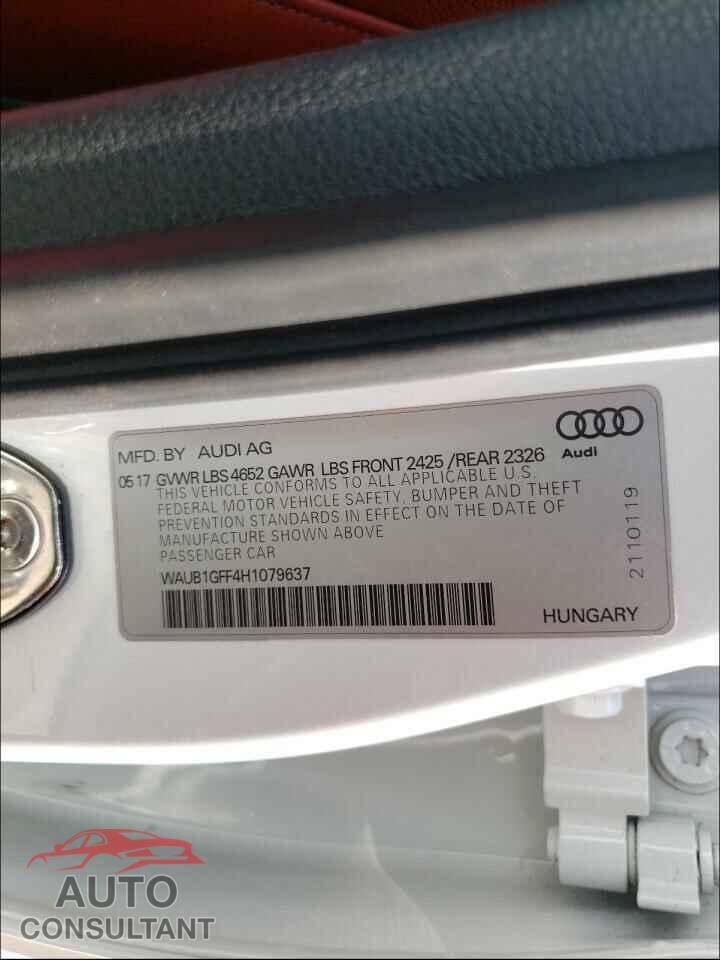 AUDI S3 2017 - WAUB1GFF4H1079637