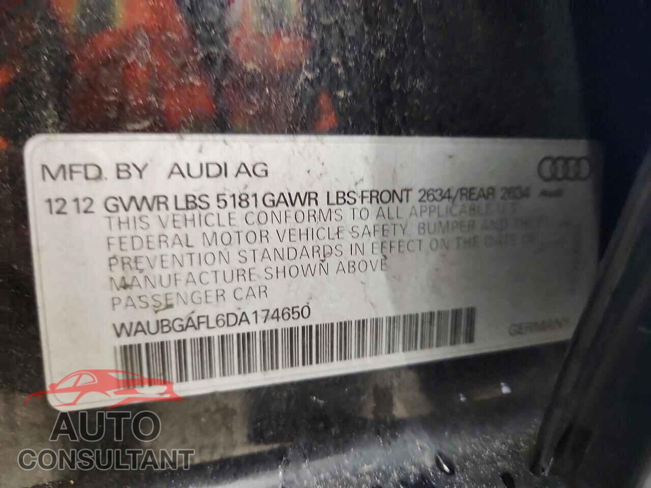 AUDI S4/RS4 2013 - WAUBGAFL6DA174650