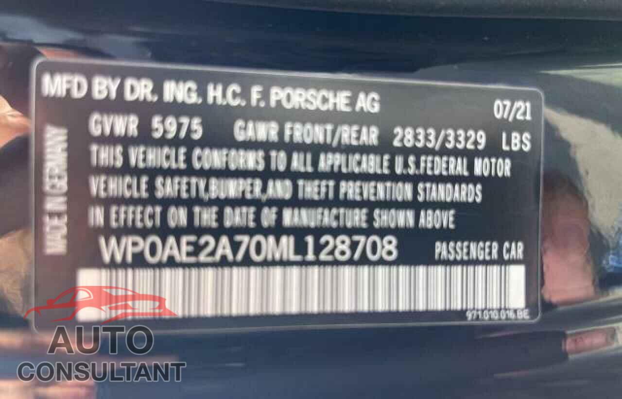 PORSCHE PANAMERA 2021 - WP0AE2A70ML128708