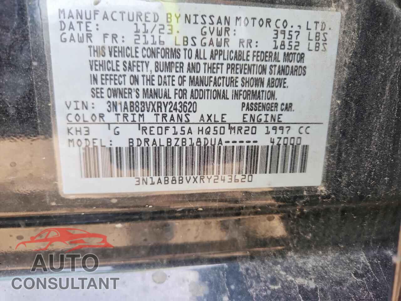 NISSAN SENTRA 2024 - 3N1AB8BVXRY243620