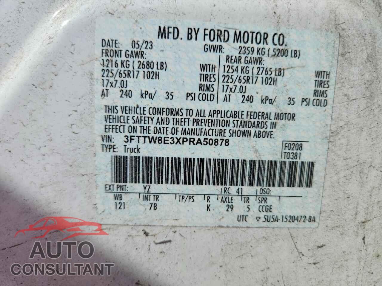 FORD MAVERICK 2023 - 3FTTW8E3XPRA50878