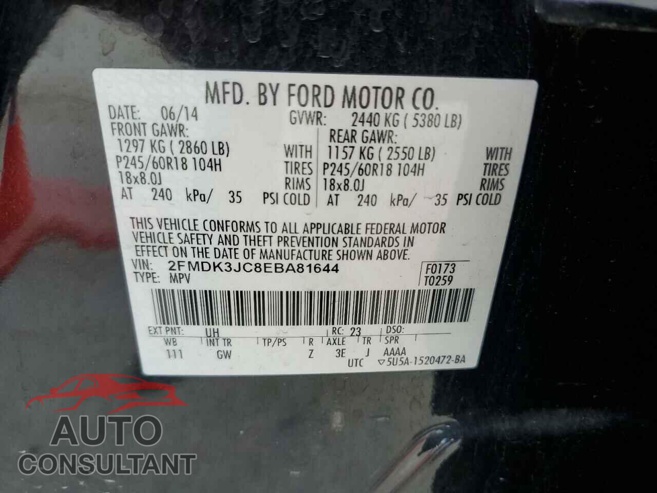 FORD EDGE 2014 - 2FMDK3JC8EBA81644