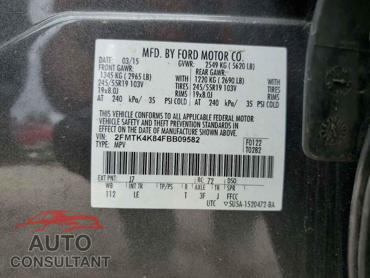 FORD EDGE 2015 - 2FMTK4K84FBB09582