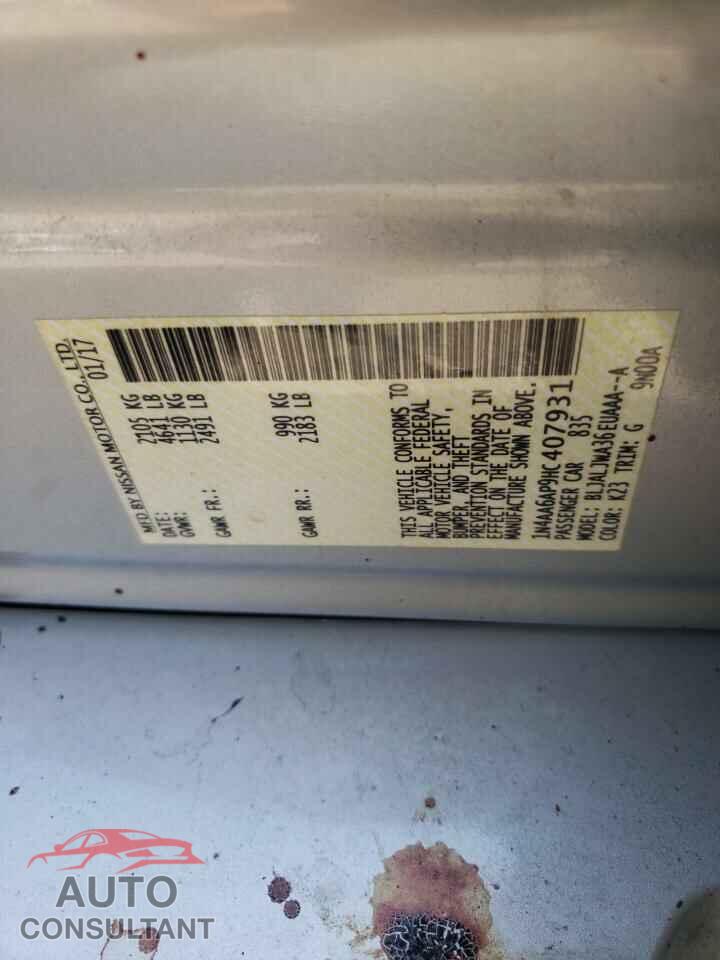 NISSAN MAXIMA 2017 - 1N4AA6AP9HC407931