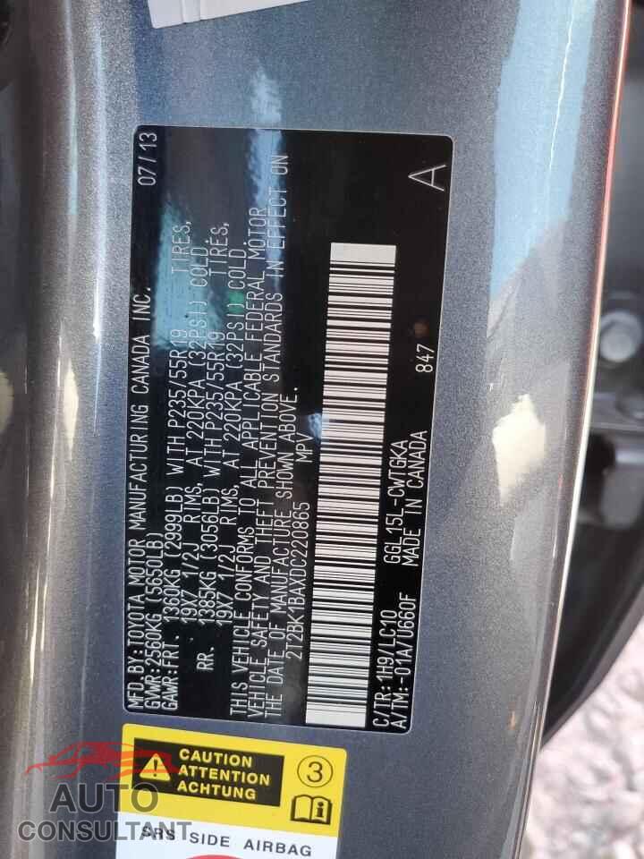 LEXUS RX350 2013 - 2T2BK1BAXDC220865