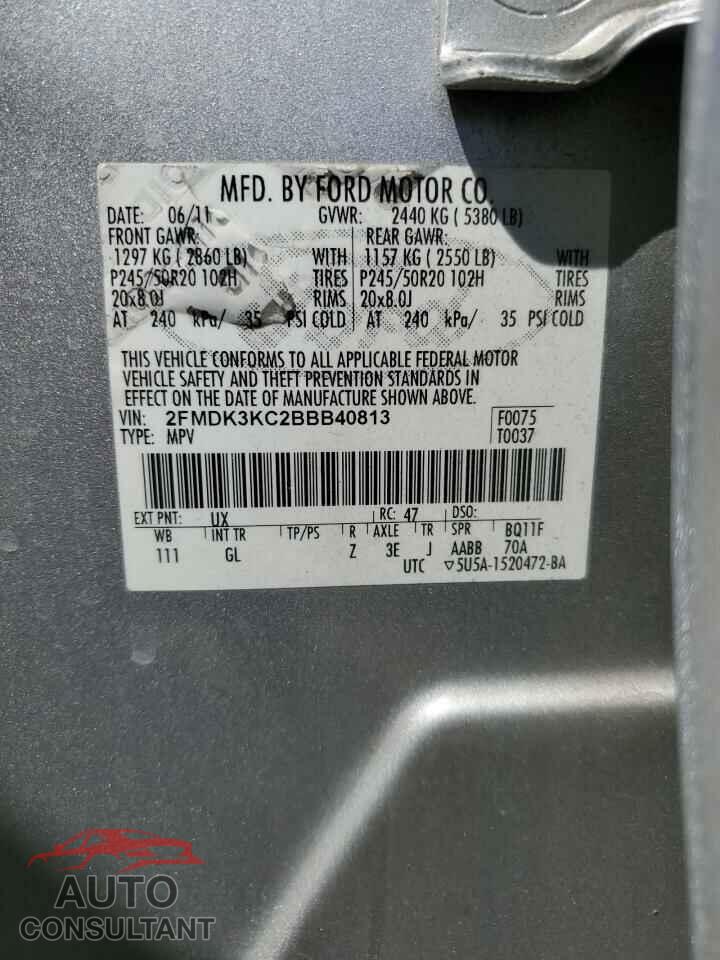 FORD EDGE 2011 - 2FMDK3KC2BBB40813