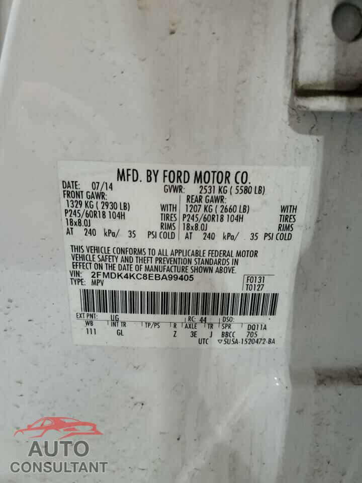 FORD EDGE 2014 - 2FMDK4KC8EBA99405