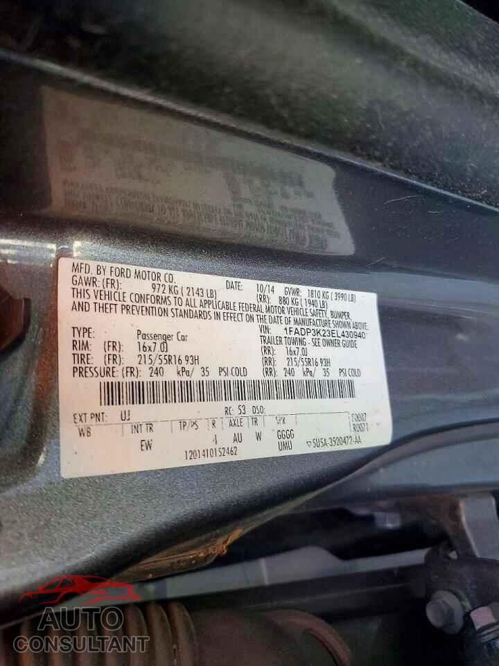 FORD FOCUS 2014 - 1FADP3K23EL430940