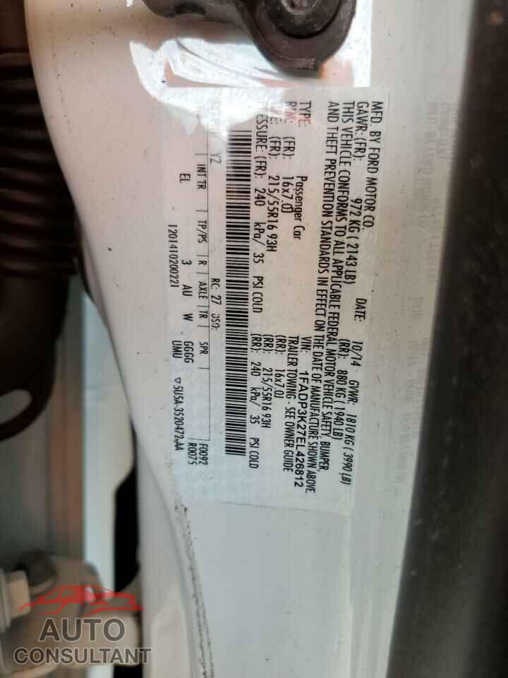 FORD FOCUS 2014 - 1FADP3K27EL426812
