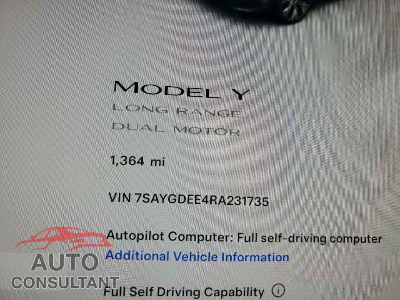 TESLA MODEL Y 2024 - 7SAYGDEE4RA231735
