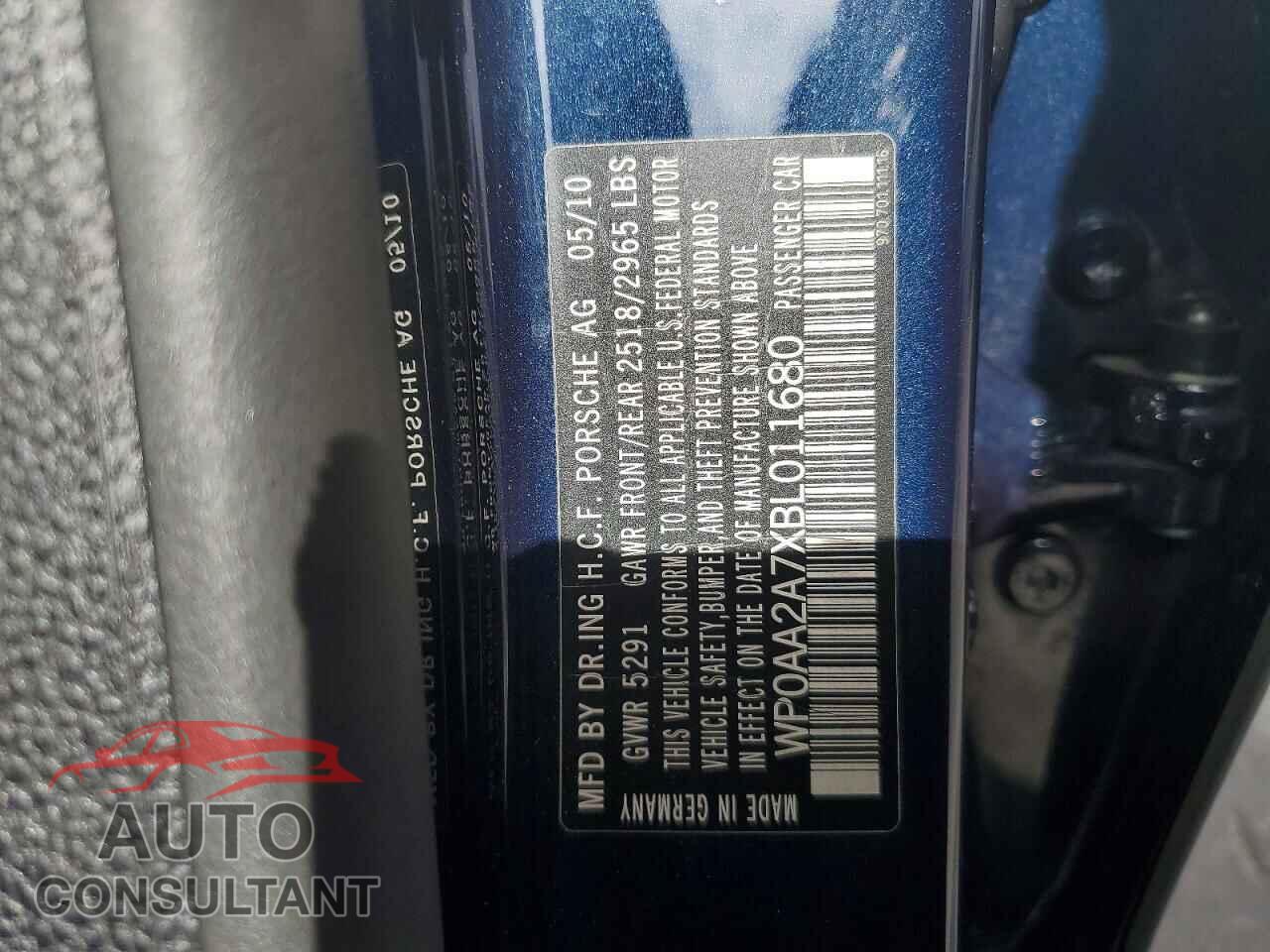 PORSCHE PANAMERA 2011 - WP0AA2A7XBL011680