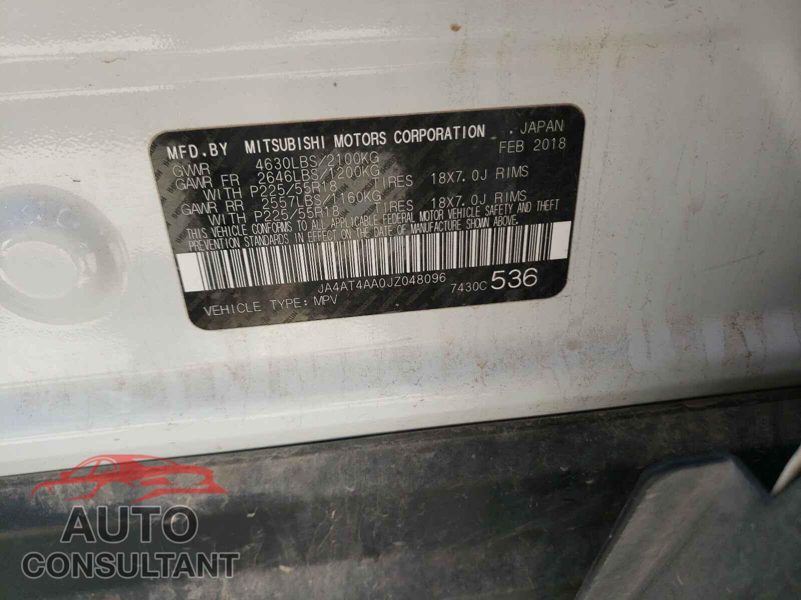 MITSUBISHI ECLIPSE 2018 - JA4AT4AA0JZ048096