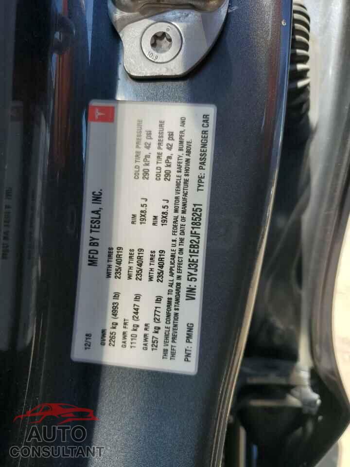 TESLA MODEL 3 2018 - 5YJ3E1EB2JF185251