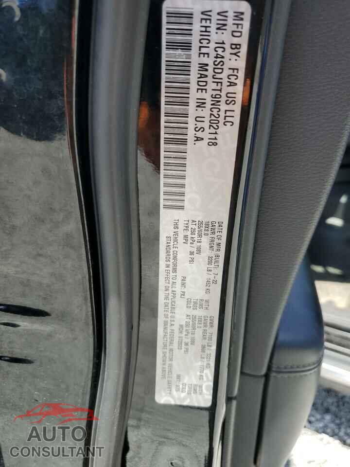 DODGE DURANGO 2022 - 1C4SDJFT9NC202118
