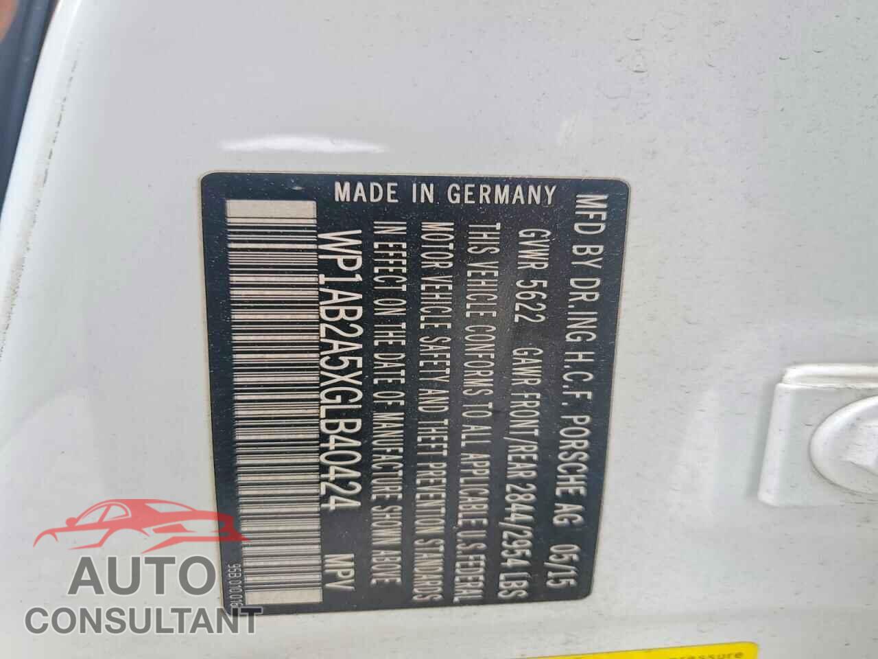 PORSCHE MACAN 2016 - WP1AB2A5XGLB40424