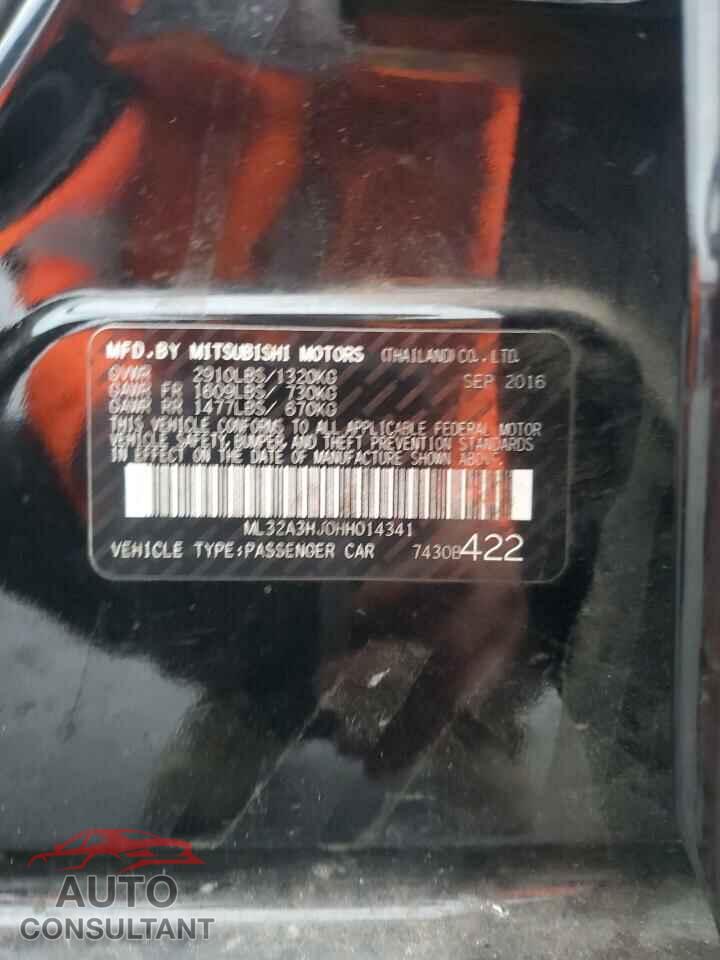 MITSUBISHI MIRAGE 2017 - ML32A3HJ0HH014341