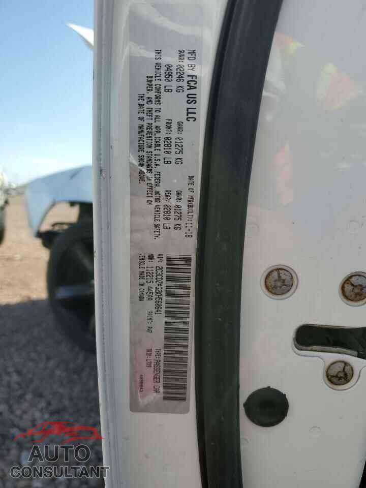 DODGE CHALLENGER 2019 - 2C3CDZAG2KH560641