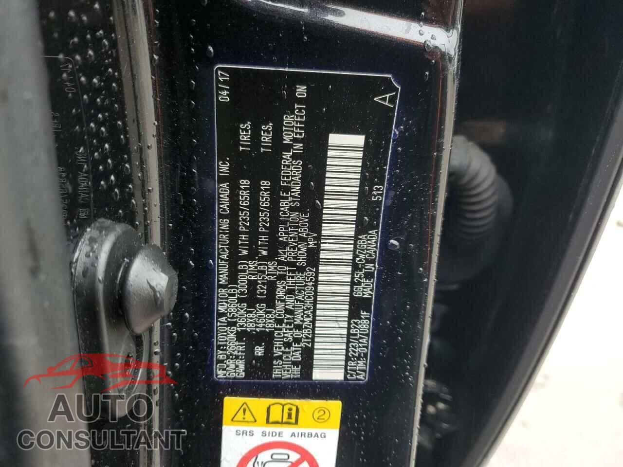 LEXUS RX350 2017 - 2T2BZMCA3HC094592