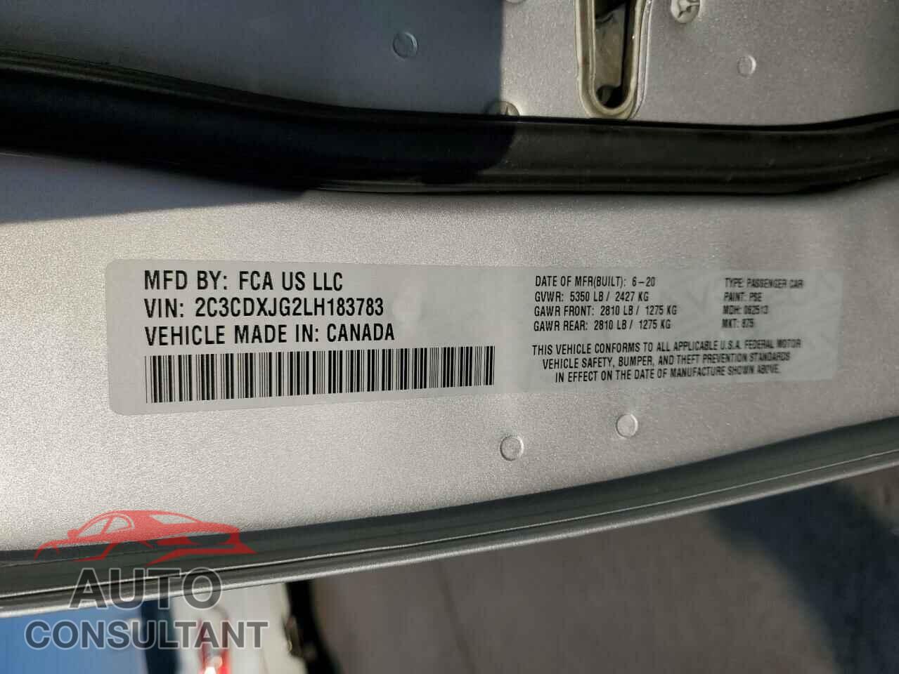 DODGE CHARGER 2020 - 2C3CDXJG2LH183783