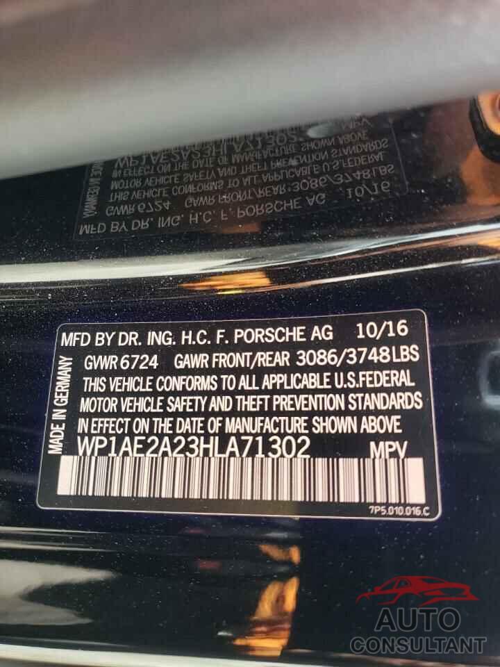 PORSCHE CAYENNE 2017 - WP1AE2A23HLA71302