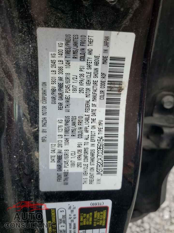 MAZDA CX-9 2012 - JM3TB2CA7C0359154