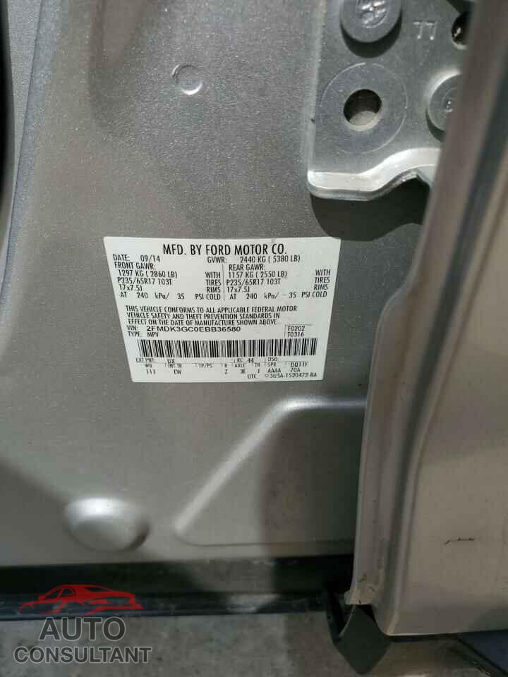 FORD EDGE 2014 - 2FMDK3GC0EBB36580