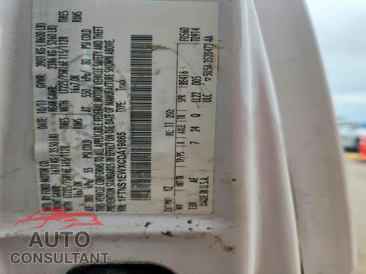 FORD ECONOLINE 2012 - 1FTNS1EWXCDA19865