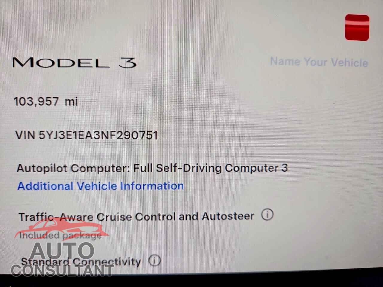 TESLA MODEL 3 2022 - 5YJ3E1EA3NF290751