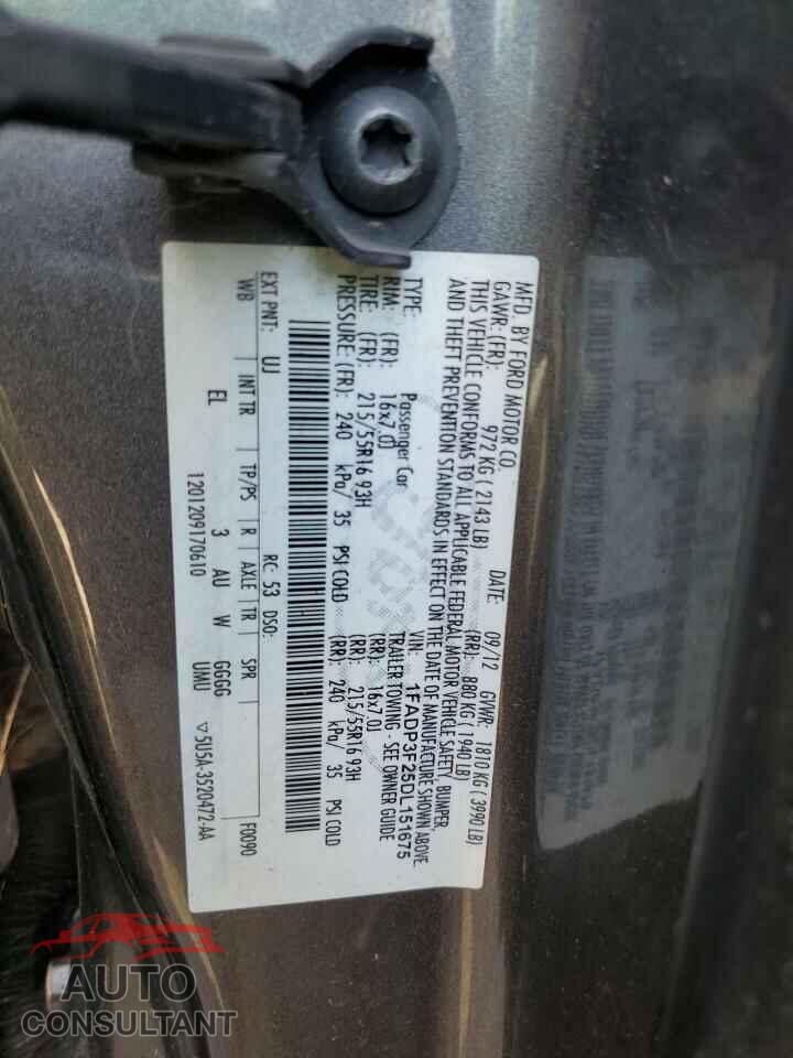 FORD FOCUS 2013 - 1FADP3F25DL151675