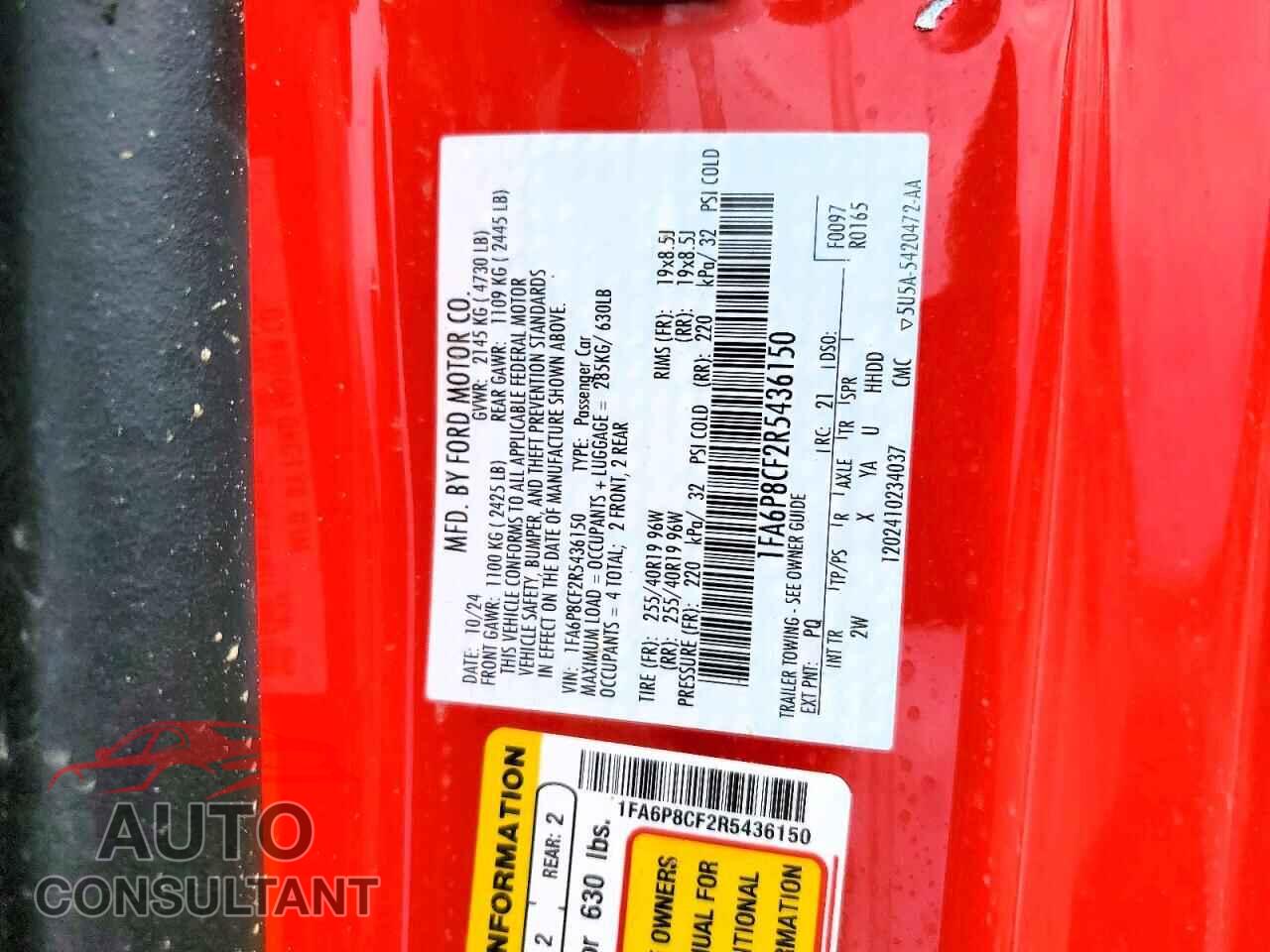 FORD MUSTANG 2024 - 1FA6P8CF2R5436150