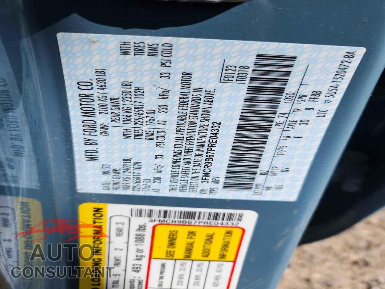 FORD BRONCO 2023 - 3FMCR9B67PRE04332