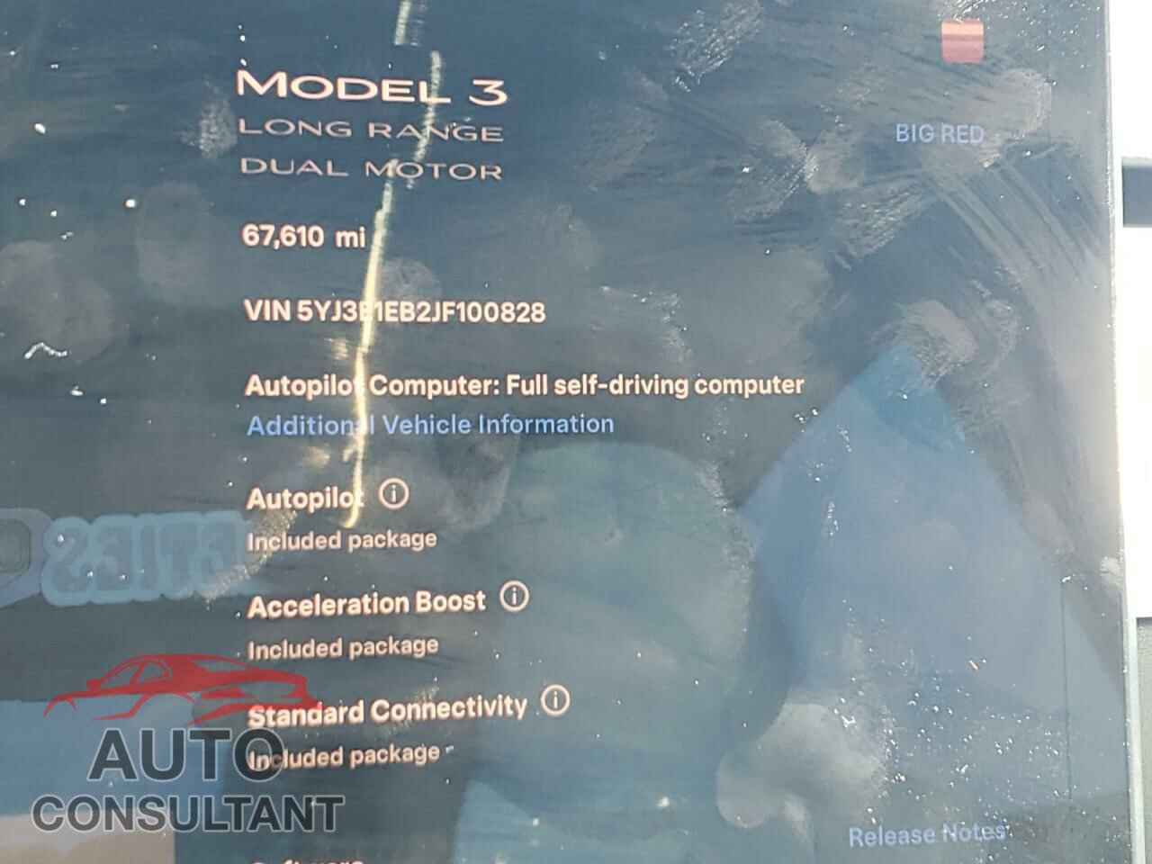 TESLA MODEL 3 2018 - 5YJ3E1EB2JF100828