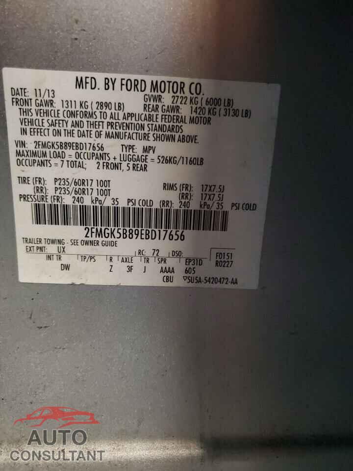 FORD FLEX 2014 - 2FMGK5B89EBD17656