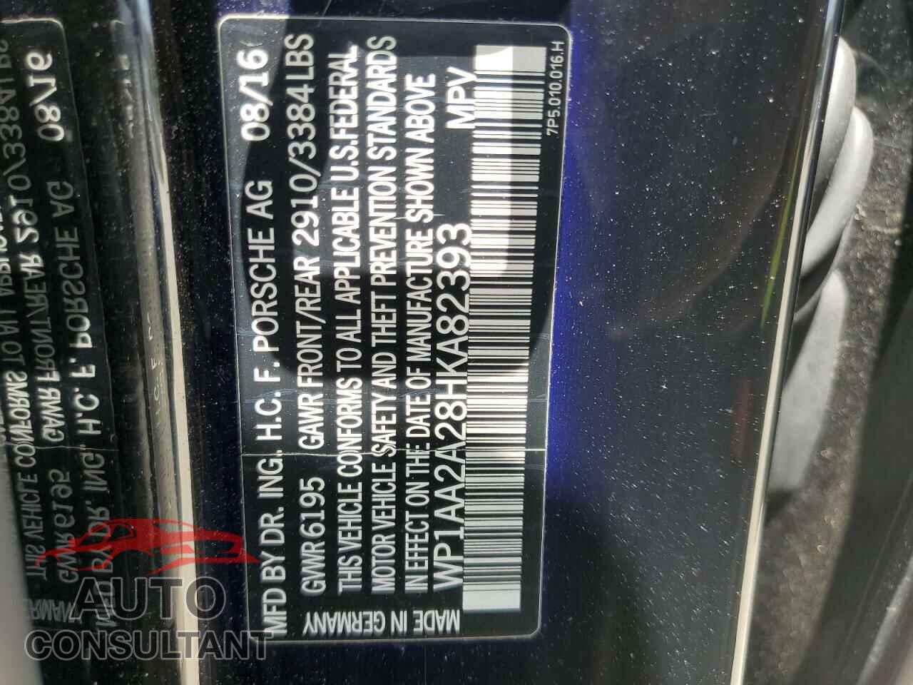 PORSCHE CAYENNE 2017 - WP1AA2A28HKA82393