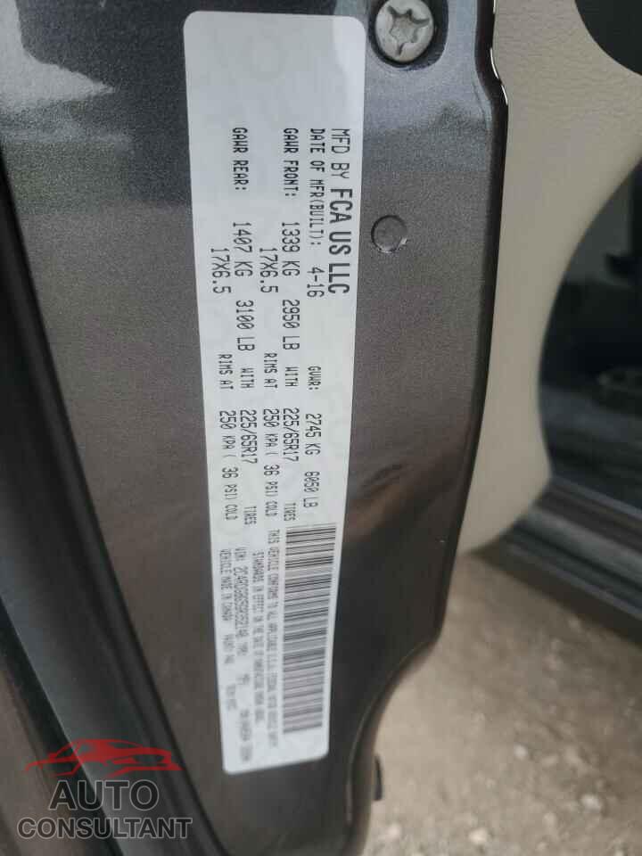 DODGE CARAVAN 2016 - 2C4RDGBG5GR352148