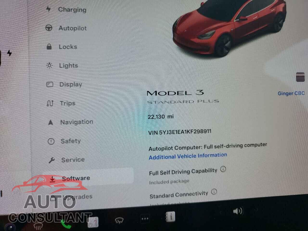 TESLA MODEL 3 2019 - 5YJ3E1EA1KF298911