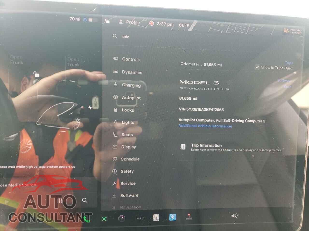 TESLA MODEL 3 2019 - 5YJ3E1EA3KF412665