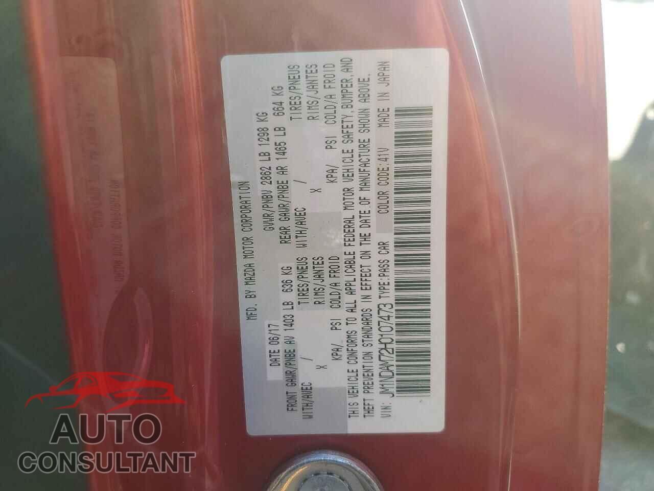 MAZDA MX5 2017 - JM1NDAM72H0107473