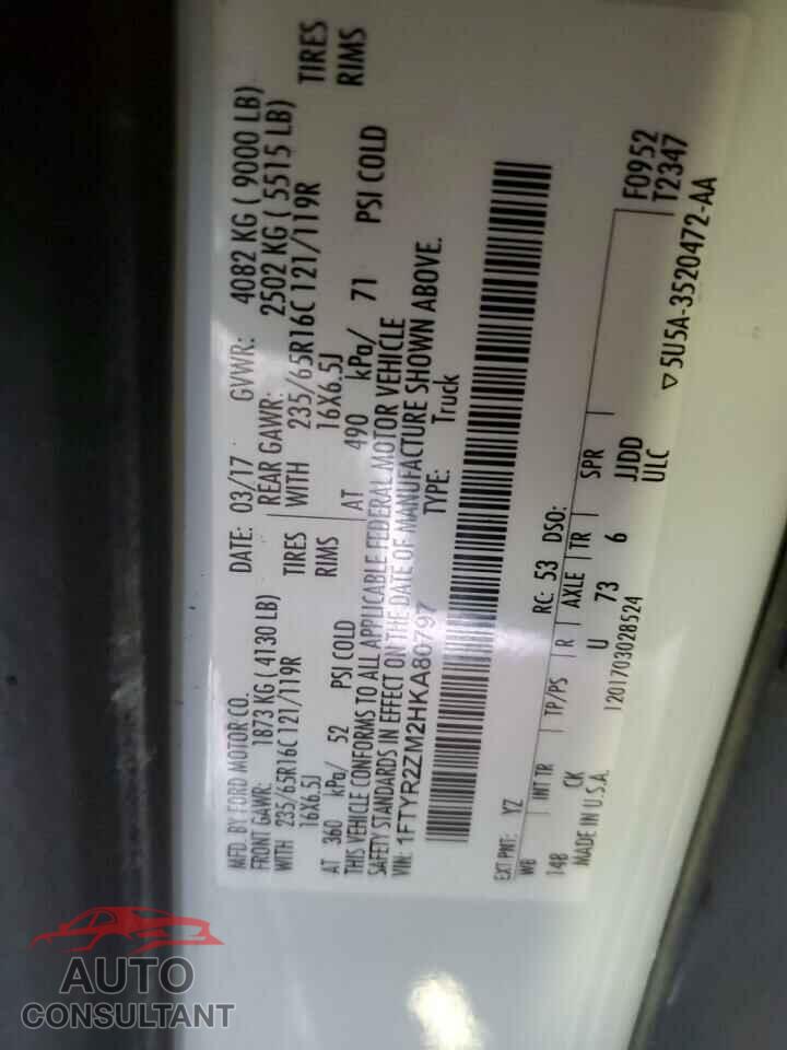 FORD TRANSIT 2017 - 1FTYR2ZM2HKA80797