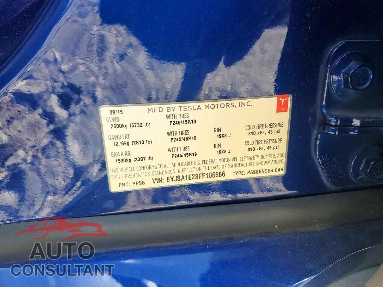 TESLA MODEL S 2015 - 5YJSA1E23FF106586