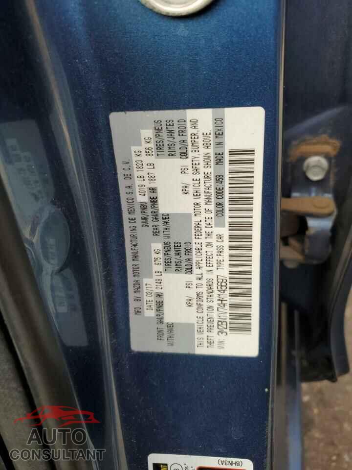 MAZDA 3 2017 - 3MZBN1V74HM145697