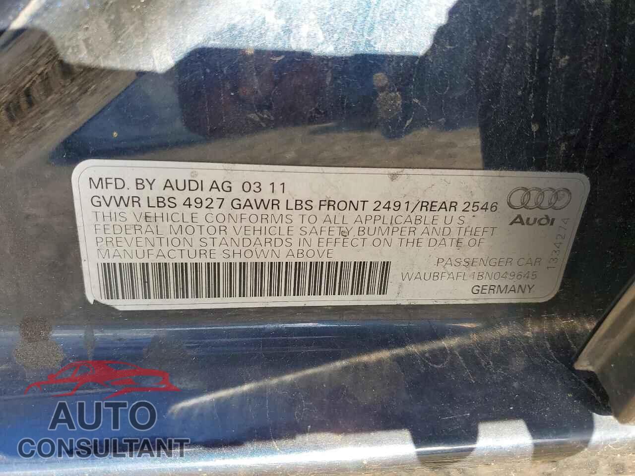 AUDI A4 2011 - WAUBFAFL1BN049645