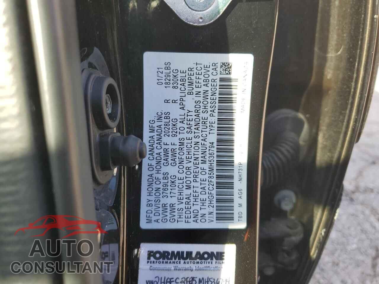 HONDA CIVIC 2021 - 2HGFC2F85MH536794