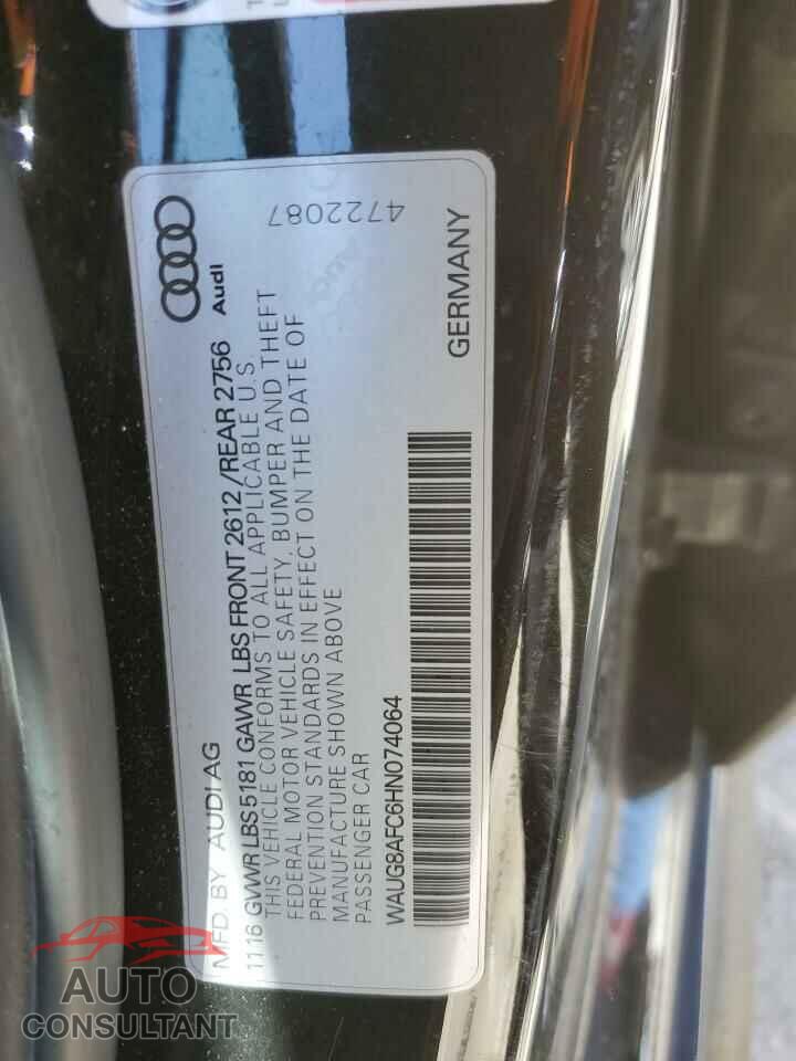 AUDI A6 2017 - WAUG8AFC6HN074064