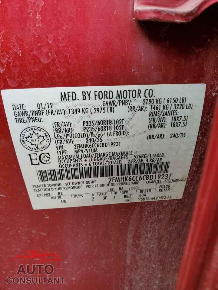 FORD FLEX 2012 - 2FMHK6CC6CBD19231
