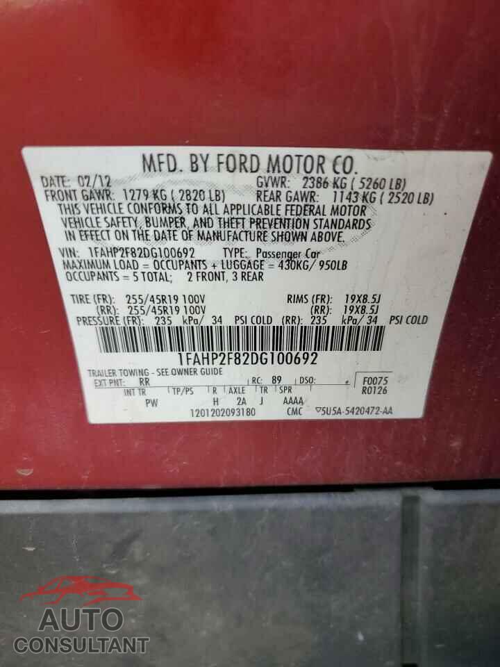 FORD TAURUS 2013 - 1FAHP2F82DG100692