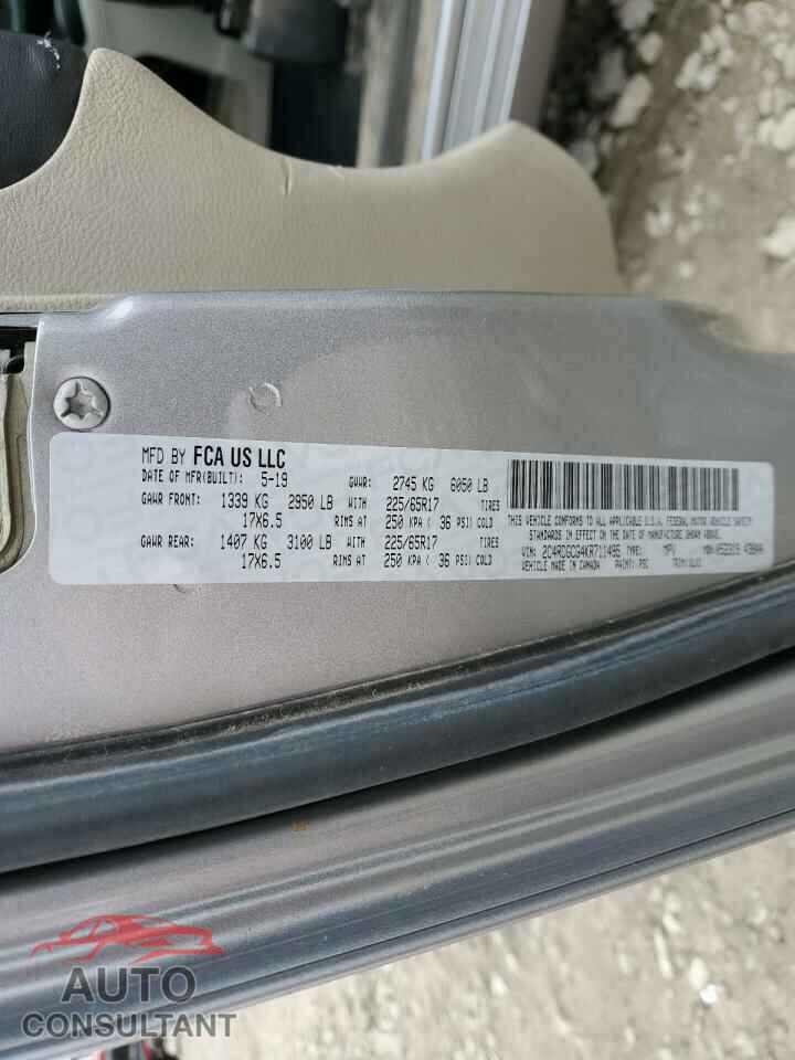DODGE CARAVAN 2019 - 2C4RDGCG4KR711495