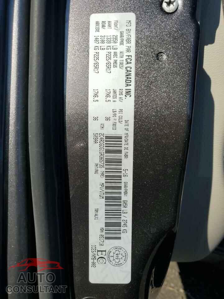 DODGE CARAVAN 2016 - 2C4RDGDG1GR365735